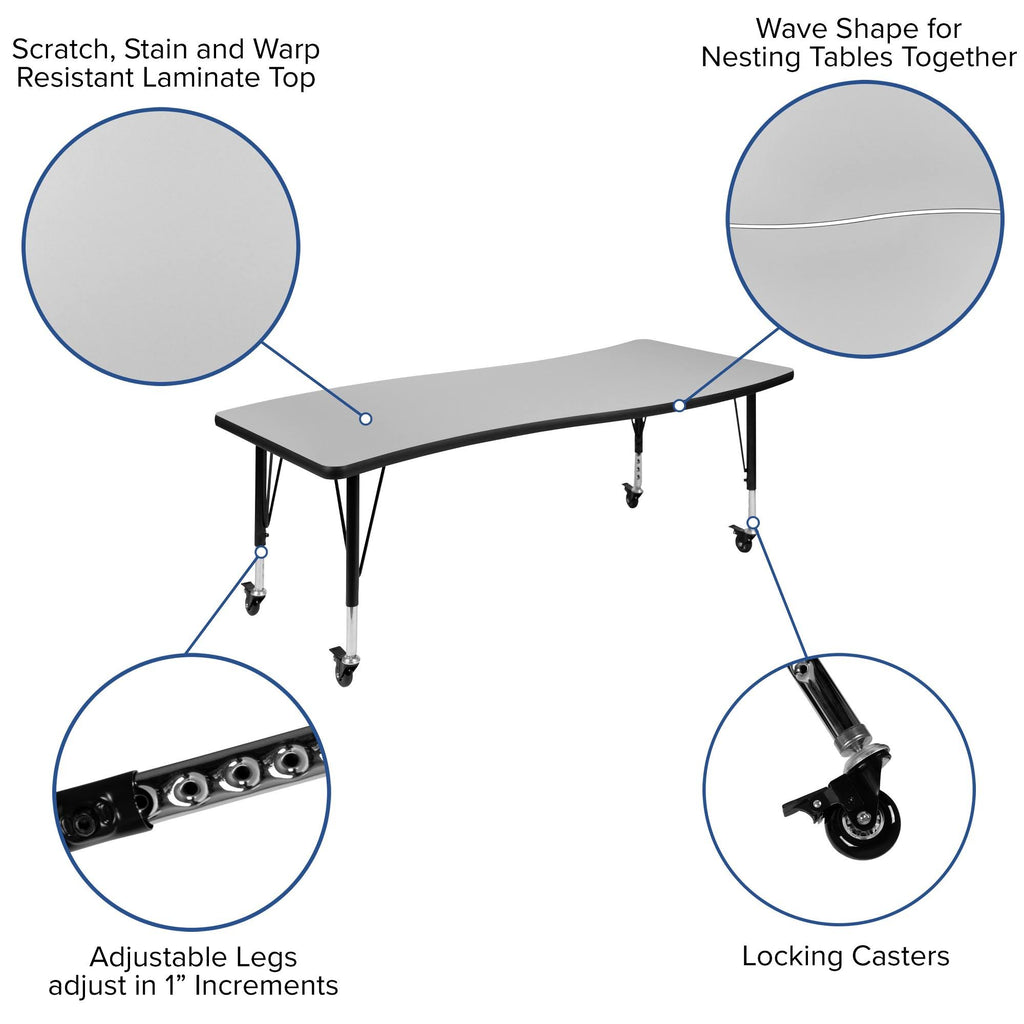 Mobile Rectangular Collaborative Activity Table I39063