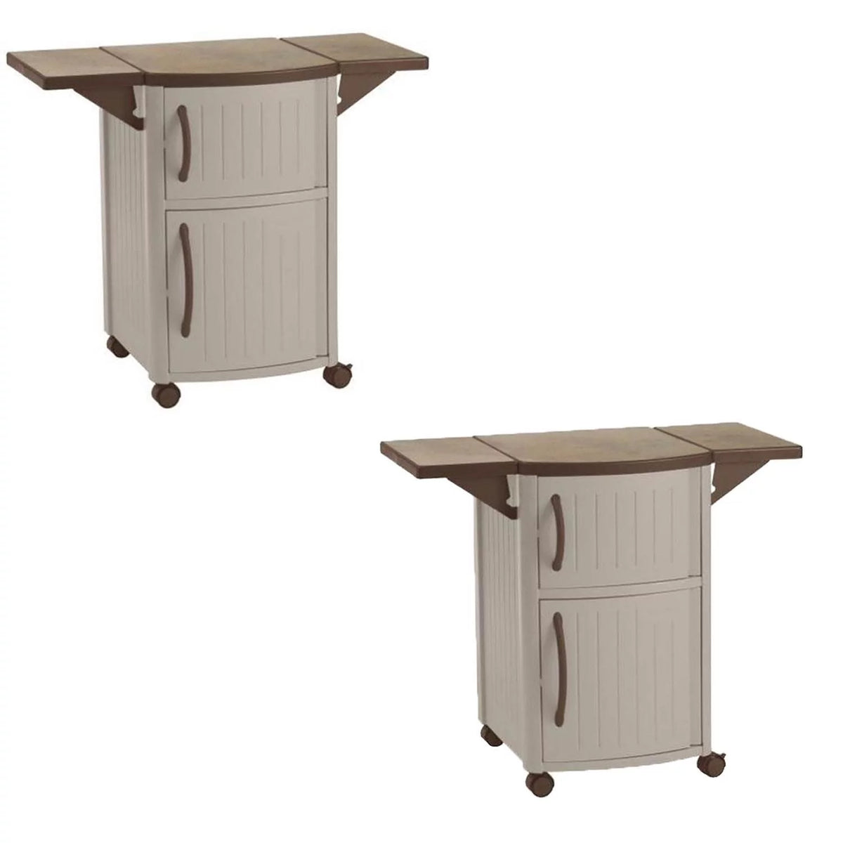 Portable Outdoor Patio Serving Station Table & Cabinet 2 Pack K185