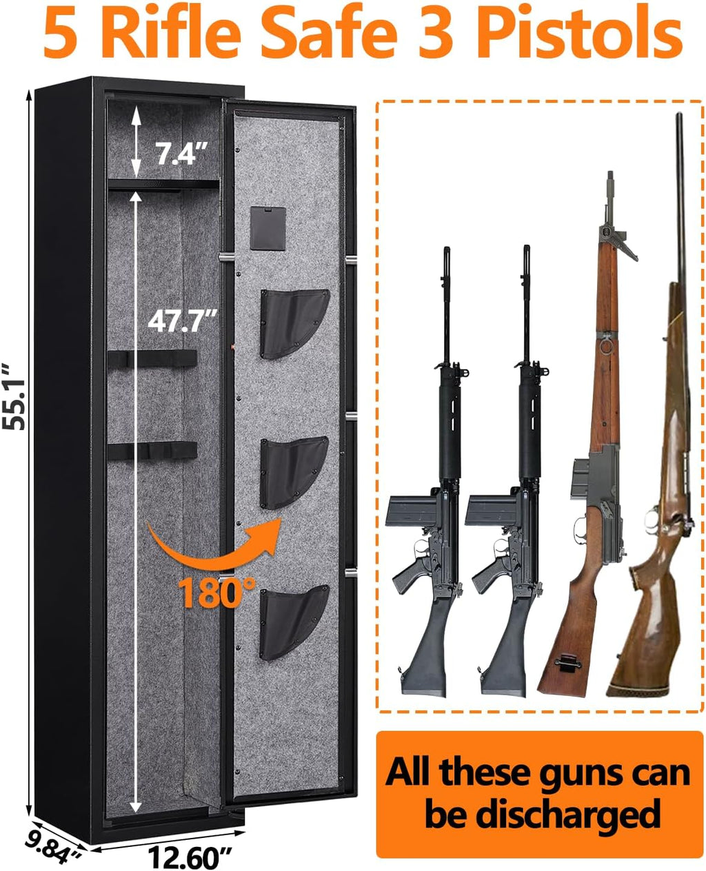 Gun Safe with Adjustable Dividers & Racks G96247