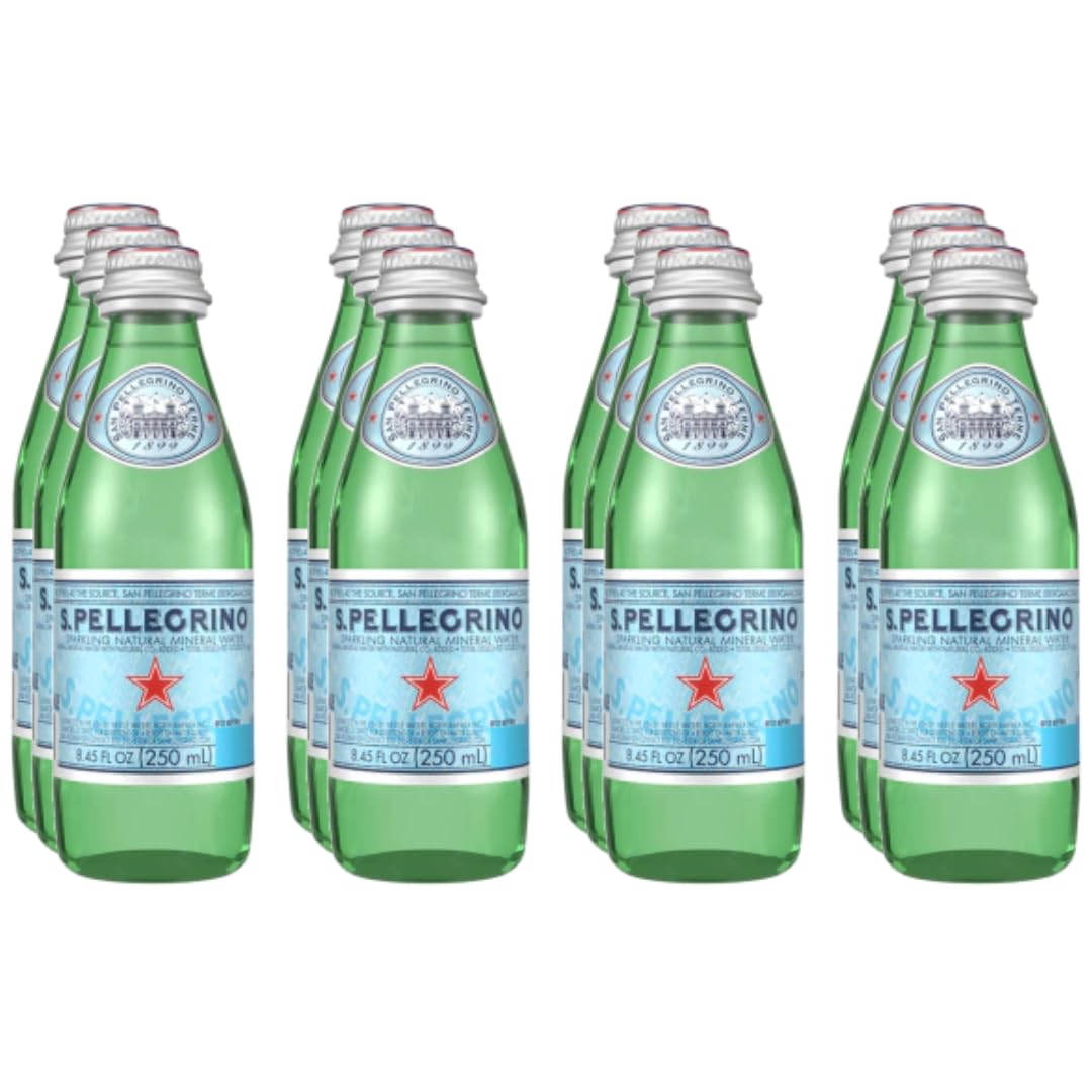 8.45 Fl Oz Sparkling Natural Mineral Water Glass Bottle (18 - Pack) E28455