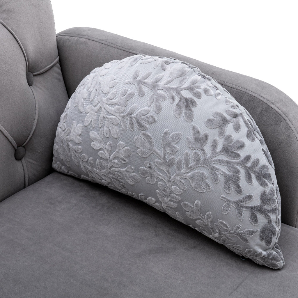 Grey Velvet Accent Sofa D3584