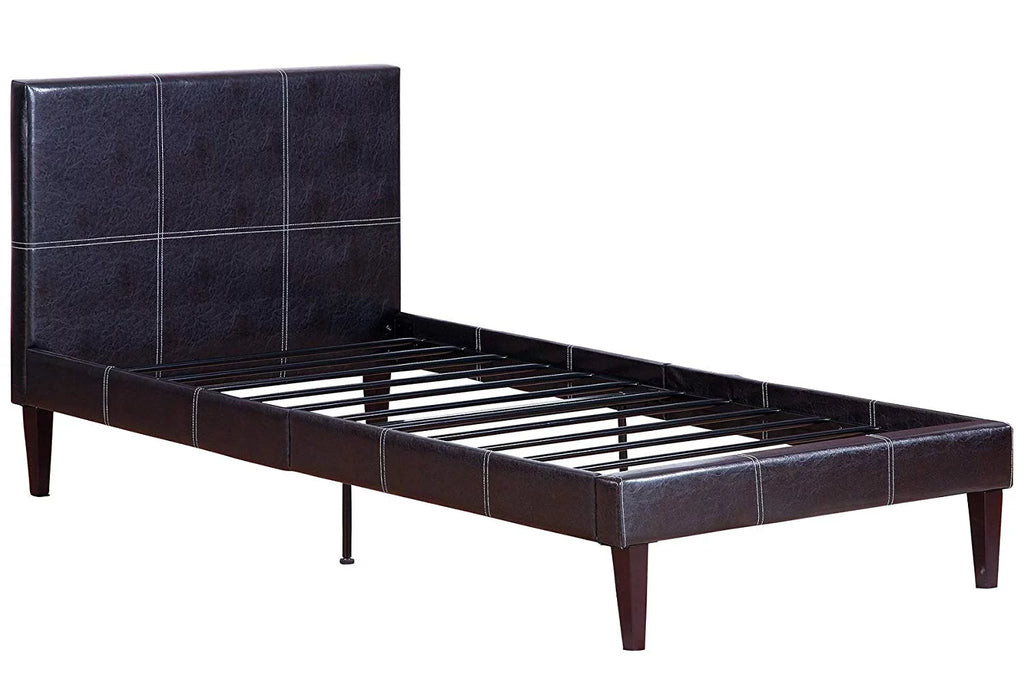 Faux Leather Upholstered Twin Bed Frame W1485