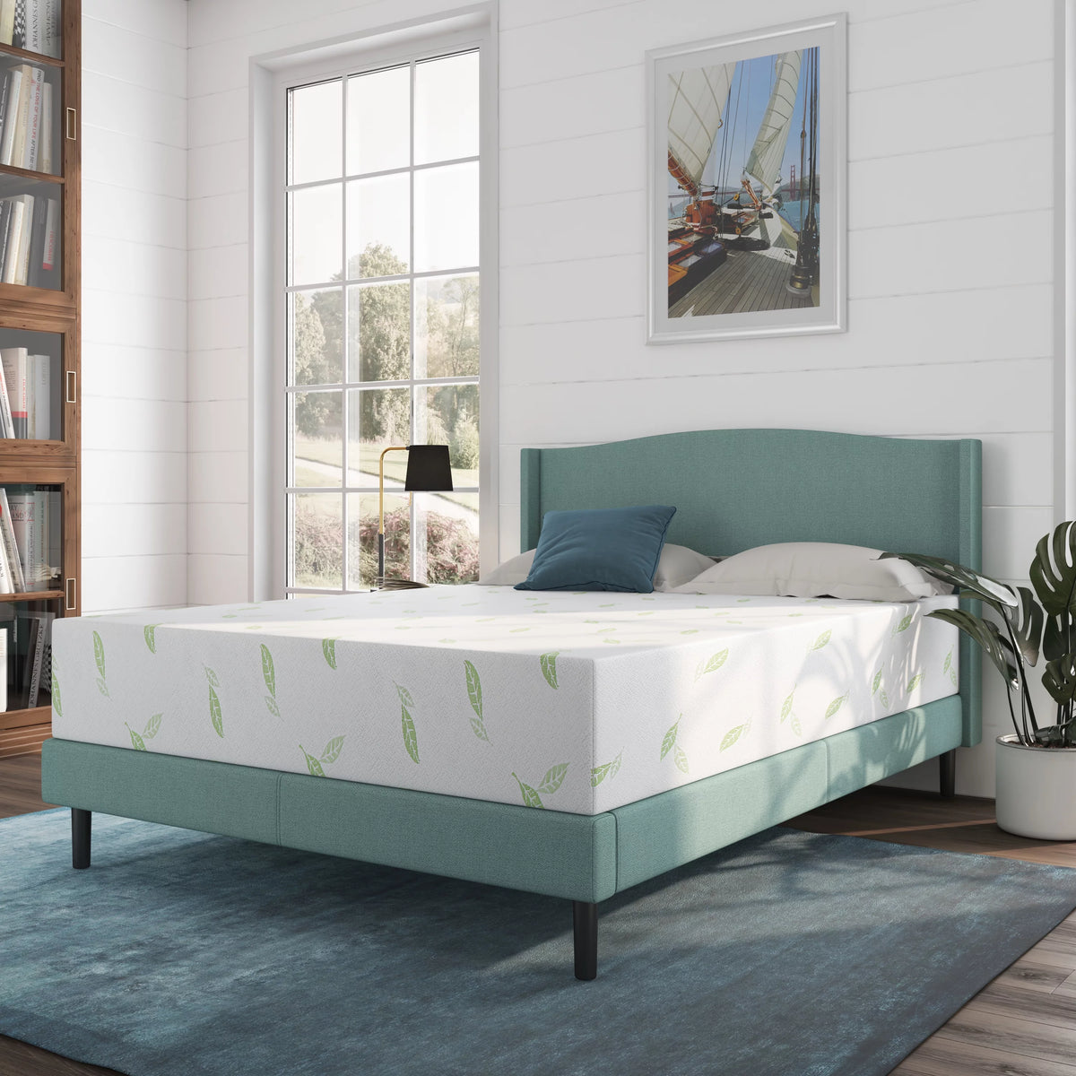 Queen Size Green Tea Infused Memory Foam Mattress D59011