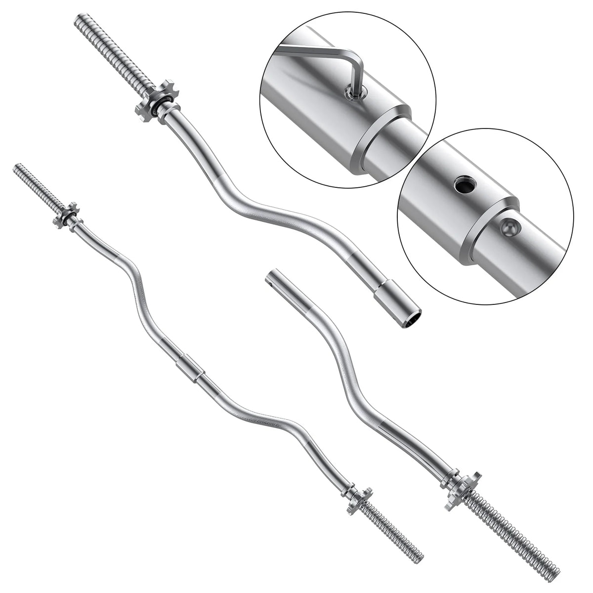 66LB 2 in 1 Adjustable Dumbbell Set with Connecting Rod Black B92013