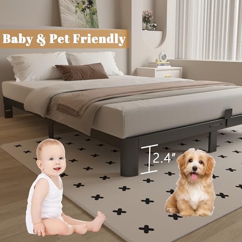Black 16 Inch Metal Platform Full Size Bed Frame N209
