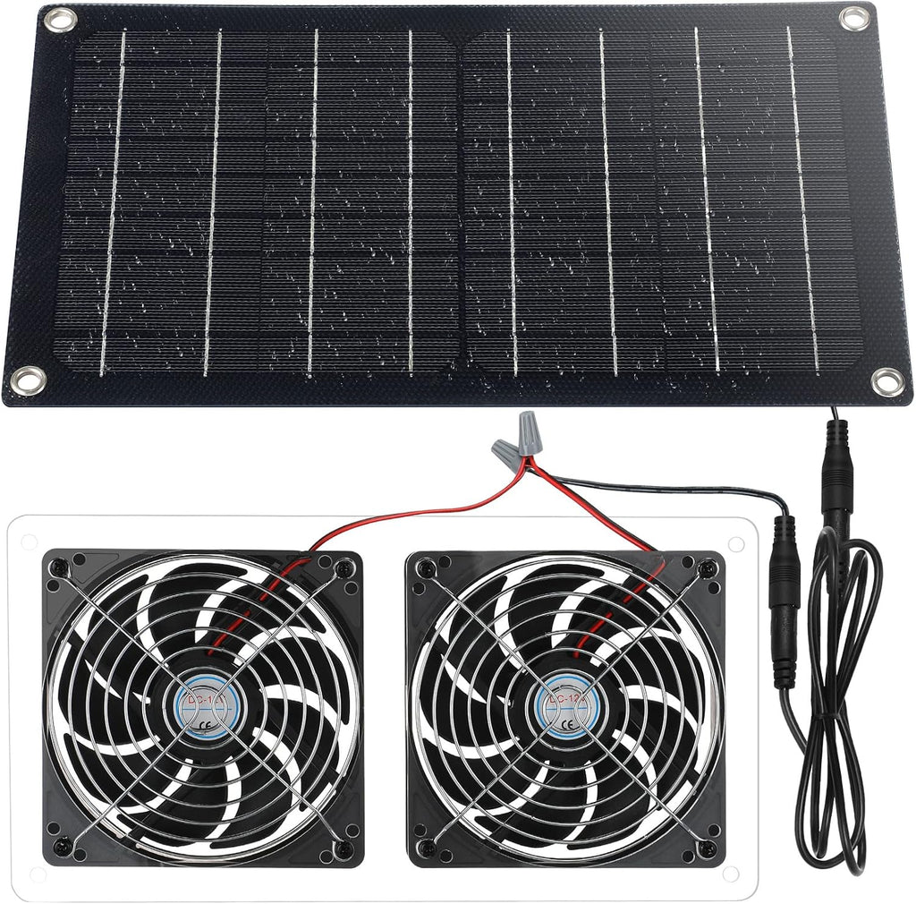 Solar Powered Dual Fan 10W 12V Exhaust Fan Pack of 2 G92649
