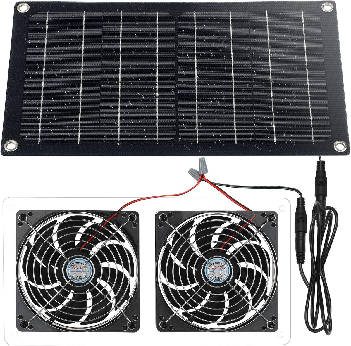 Solar Powered Dual Fan 10W 12V Exhaust Fan Pack of 2 G92649