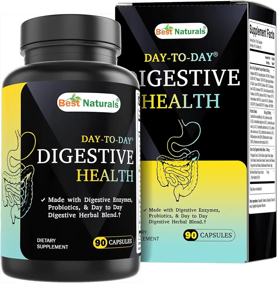 90 Veg Capsules Digestive Enzymes Probiotics Herbal Blend G53022