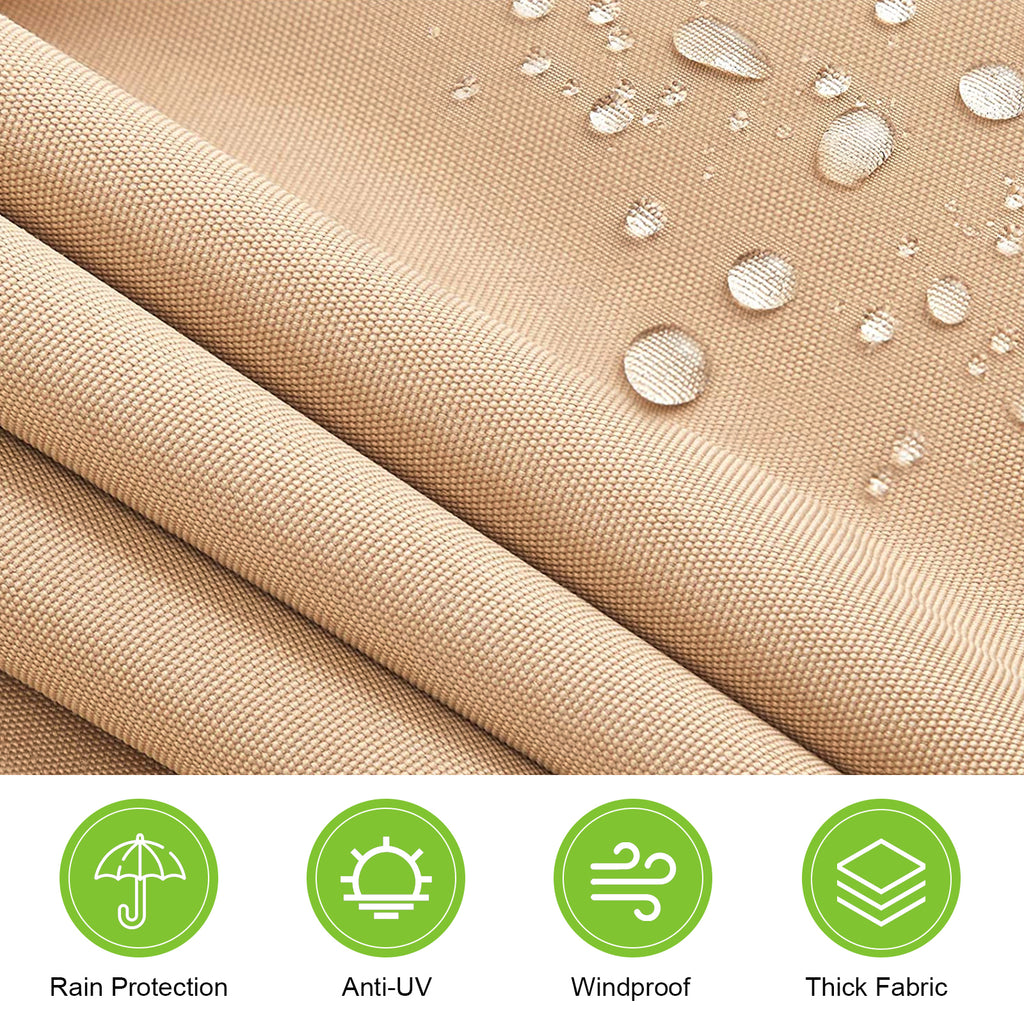 Retractable Patio Awning 6.5’x8.2’ Sun Shade with Manual Crank Handle, Tan D655