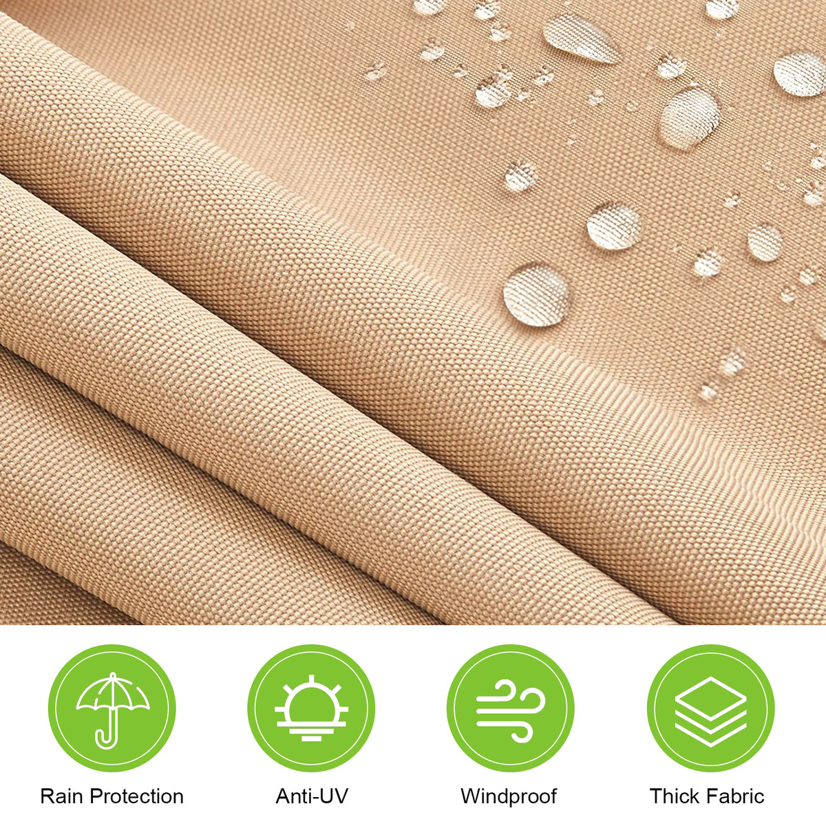 Retractable Patio Awning 6.5’x8.2’ Sun Shade with Manual Crank Handle, Tan D655