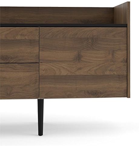 Walnut and Black 2 Drawer 3 Door Sideboard Cabinet U909