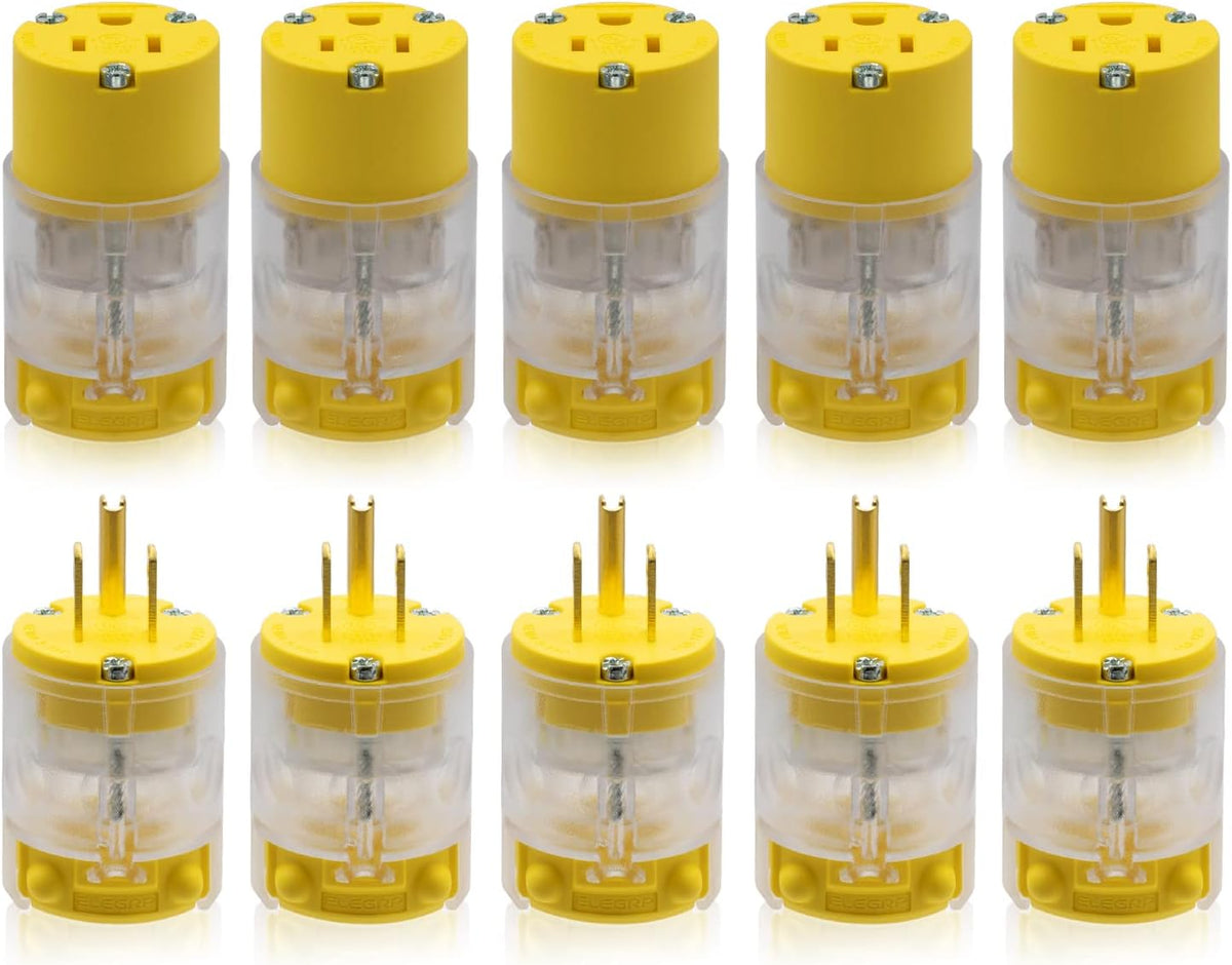 Yellow 5 Set Electrical Plug and Connector Set S763