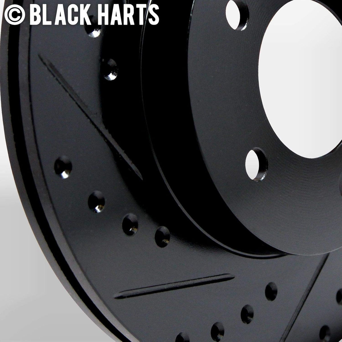 Front Brake Rotors Black Drilled Slotted Heavy Duty Pads F2431