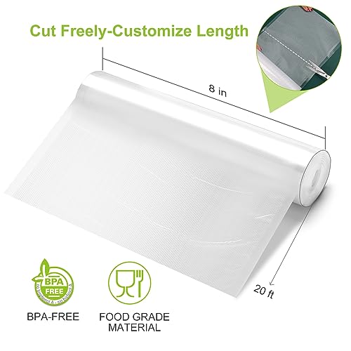 Vacuum Sealer Rolls Bags 6 Pack 11" x 20' 8" x 20' BPA Free L8172