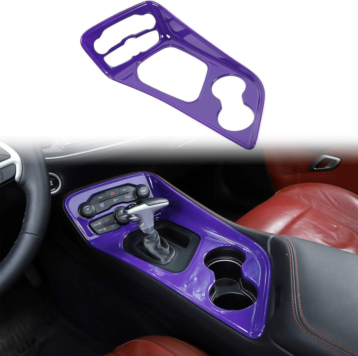 Red Carbon Fiber Gear Shift Panel Trim Y9179