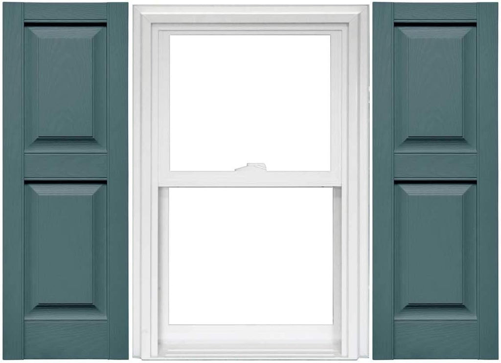 Raised Panel Vinyl Shutters 1 Pair 14.75 x 59 Classic Blue T7503