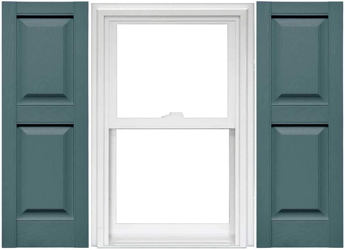 Raised Panel Vinyl Shutters 1 Pair 14.75 x 59 Classic Blue T7503