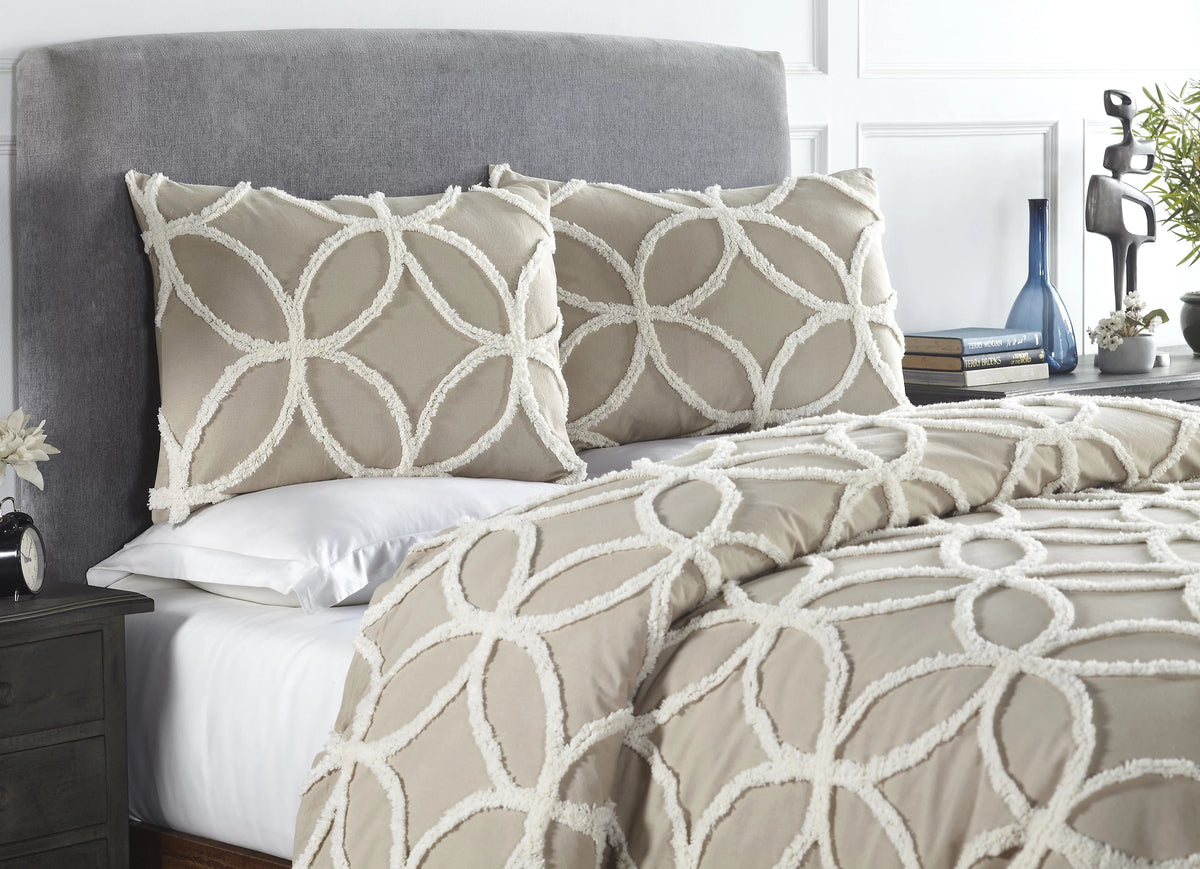 100% Cotton Tufted Chenille Comforter Set Q60833