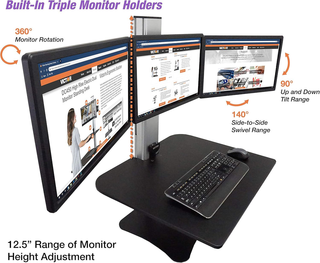Electric Triple Monitor Standing Desk Converter N289530