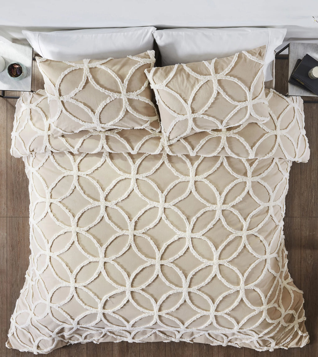 100% Cotton Tufted Chenille Comforter Set Q60833