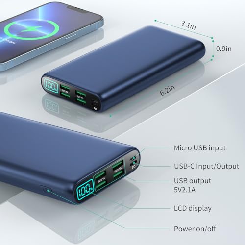 38800mAh LCD Display Power Bank with 5 USB Outputs and USB-C T95211