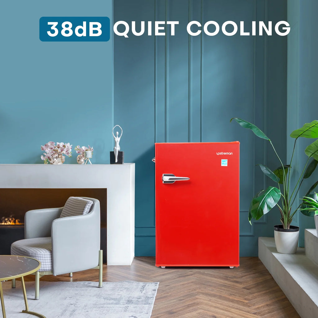 2.5 Cu Ft Retro Compact Refrigerator Mini Fridge with Freezer Q972176