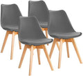 Upholstered Side Dining Chairs with Wood Leg and Soft Padded Cushion D1932