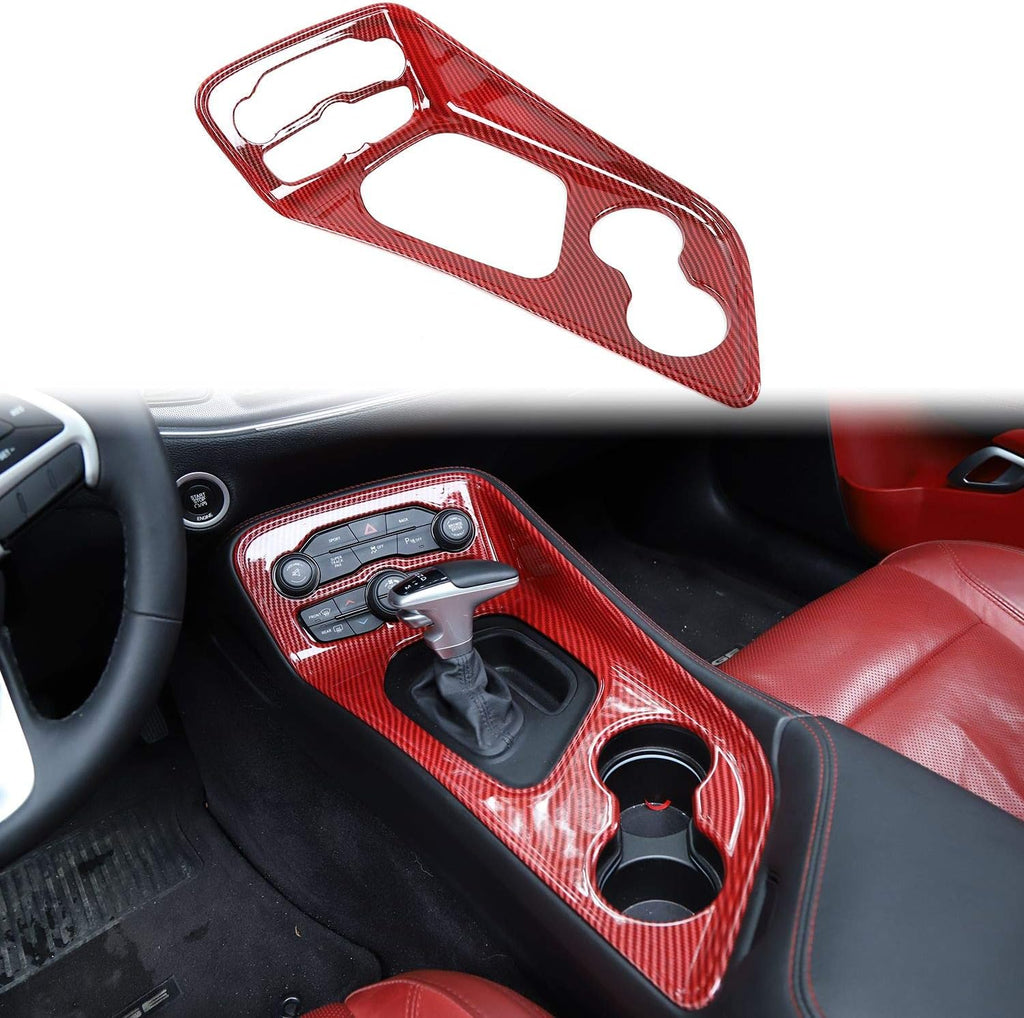 Red Carbon Fiber Gear Shift Panel Trim Y9179
