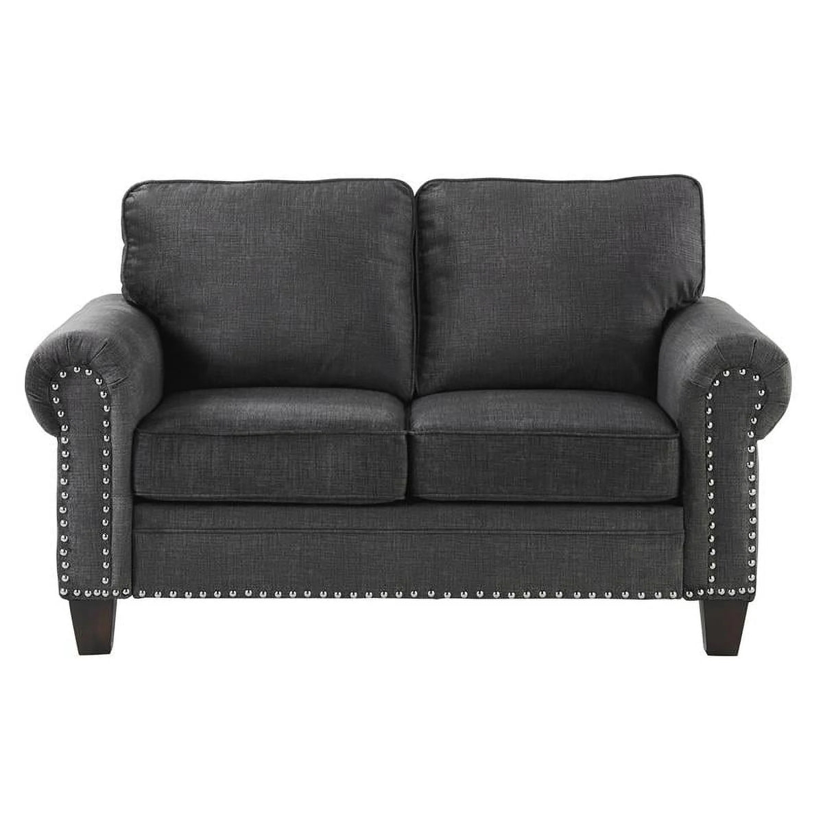 Dark Gray Microfiber Loveseat S677954