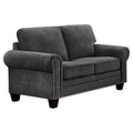 Dark Gray Microfiber Loveseat S677954