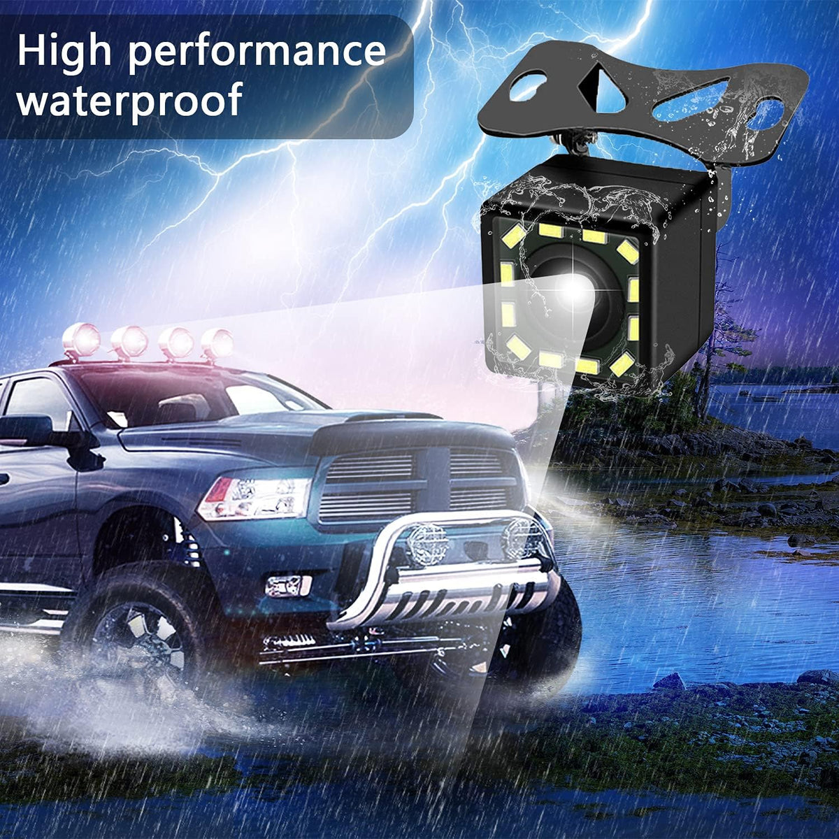 Waterproof Night Vision Backup Camera and Monitor Kit with 4.3 Inch LCD Monitor T114