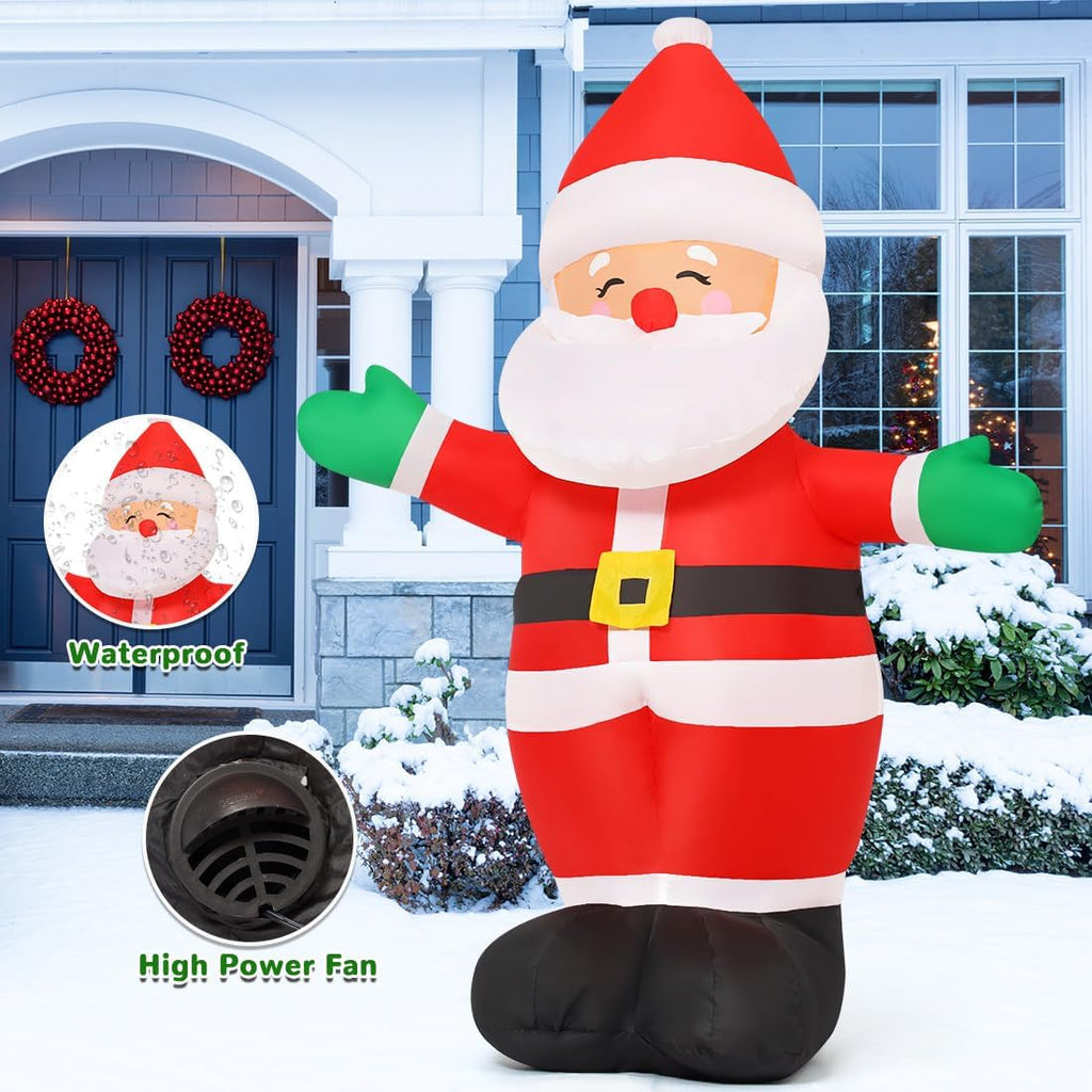 5 FT Christmas Inflatables Santa Claus Outdoor Decorations Blow Up Yard Standing Santa with Built-in LEDs L513