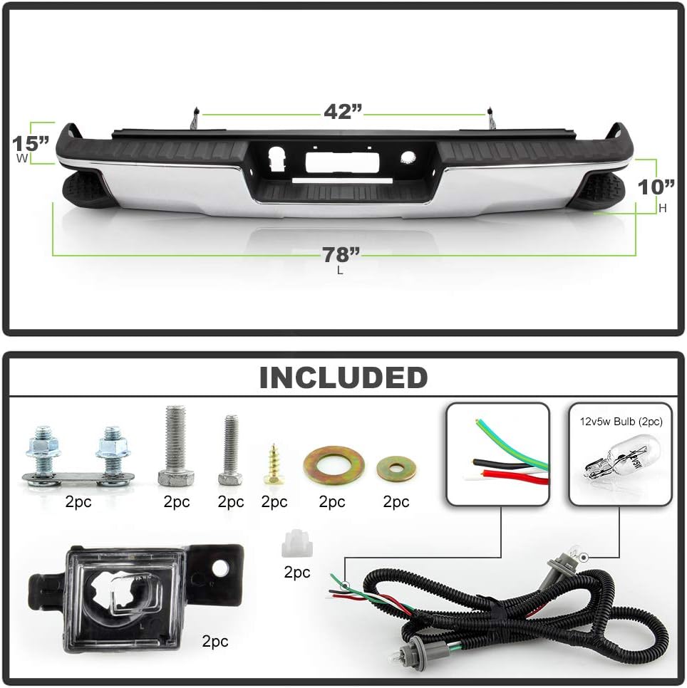 Chrome Rear Step Bumper Assembly K56876