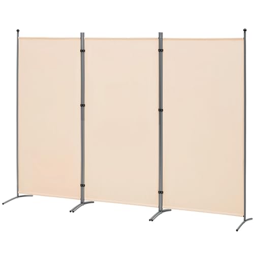 3 Panel Folding Fabric Room Divider, 102" W x 71" H (Black) S947799