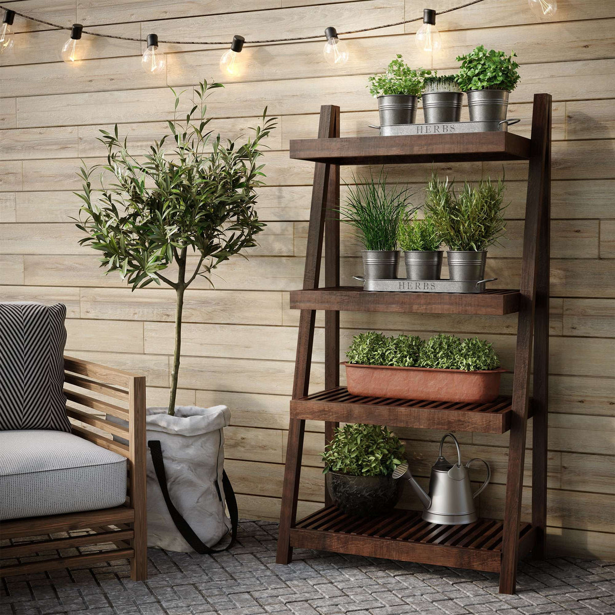 Galvanized Herb Garden Planter Set with Tray Set of 3 K951
