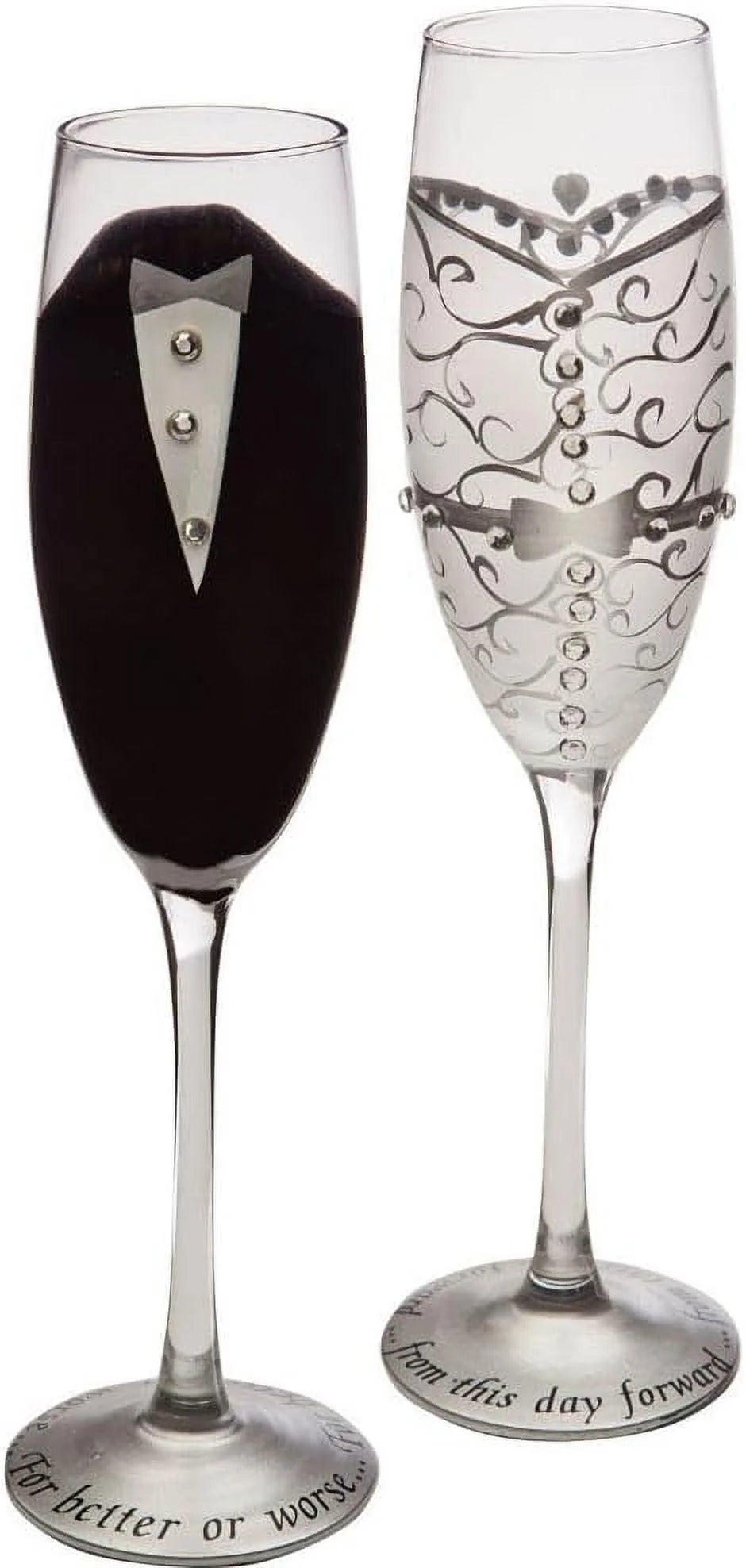 8 Oz. Wedding Champagne Toasting Flute Glasses, Set Of 2 L531607