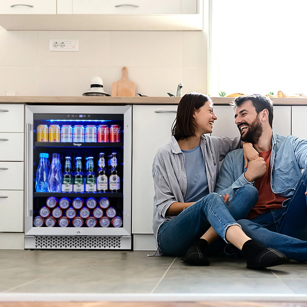 24 Can Beverage Refrigerator Cooler with Reversible Door J311
