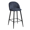 Blue Barstool Seat Side Chairs Steel Legs (Set of 2) C36247