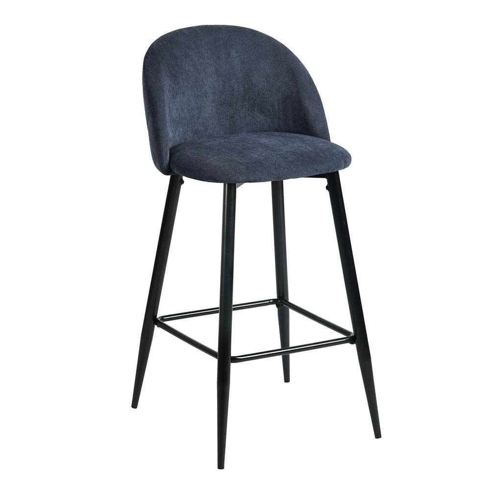 Blue Barstool Seat Side Chairs Steel Legs (Set of 2) C36247