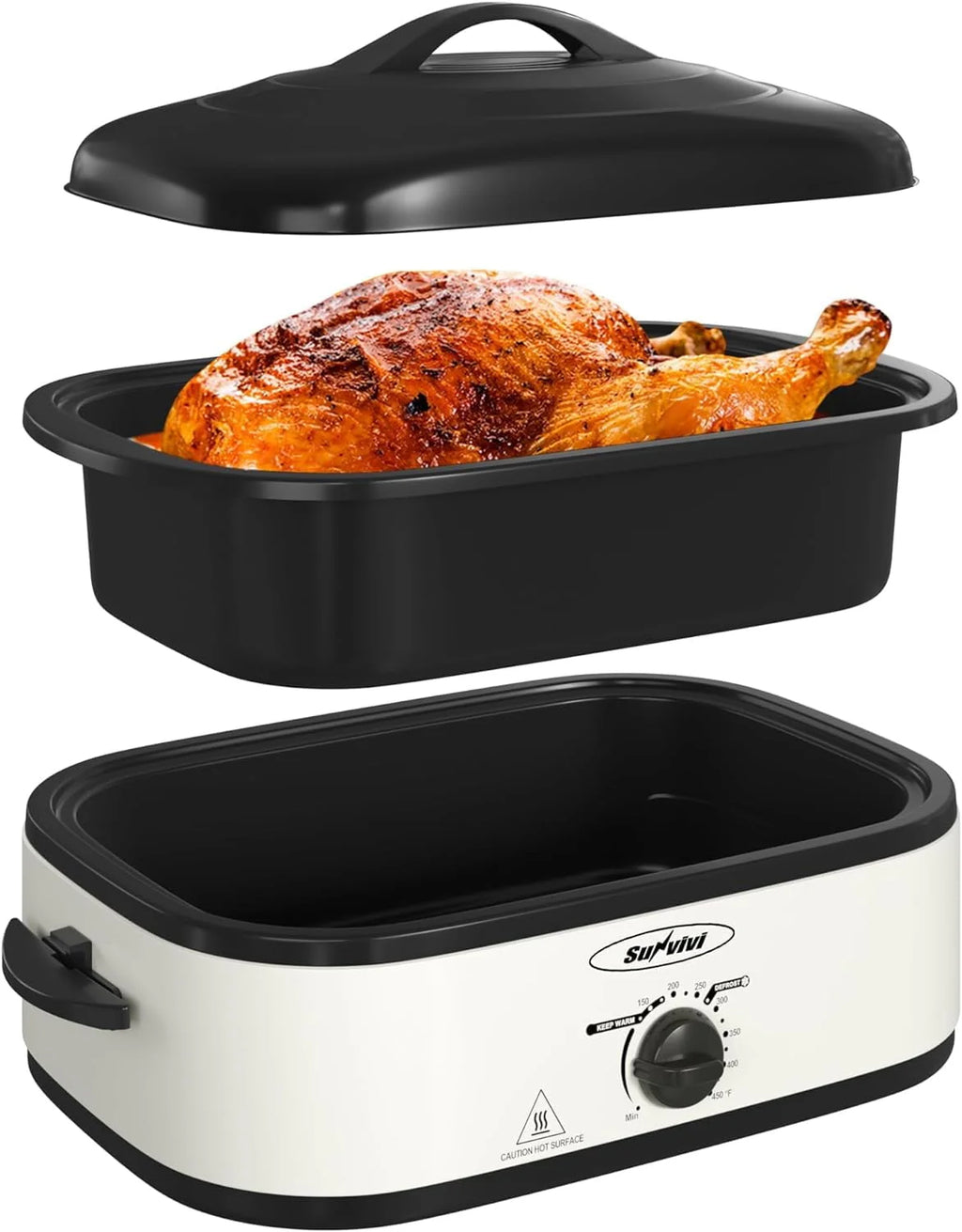 24 Quart Electric Roaster Oven with Glass Lid O20888