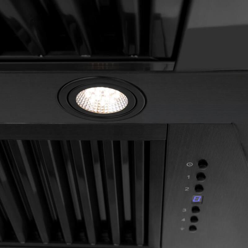 48 in. 700 CFM Ducted Wall Mount Range Hood in Black Stainless Steel F5393