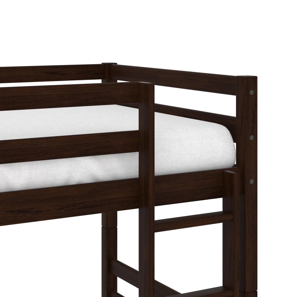 White Wood Twin over Twin Convertible Bunk Bed P6436