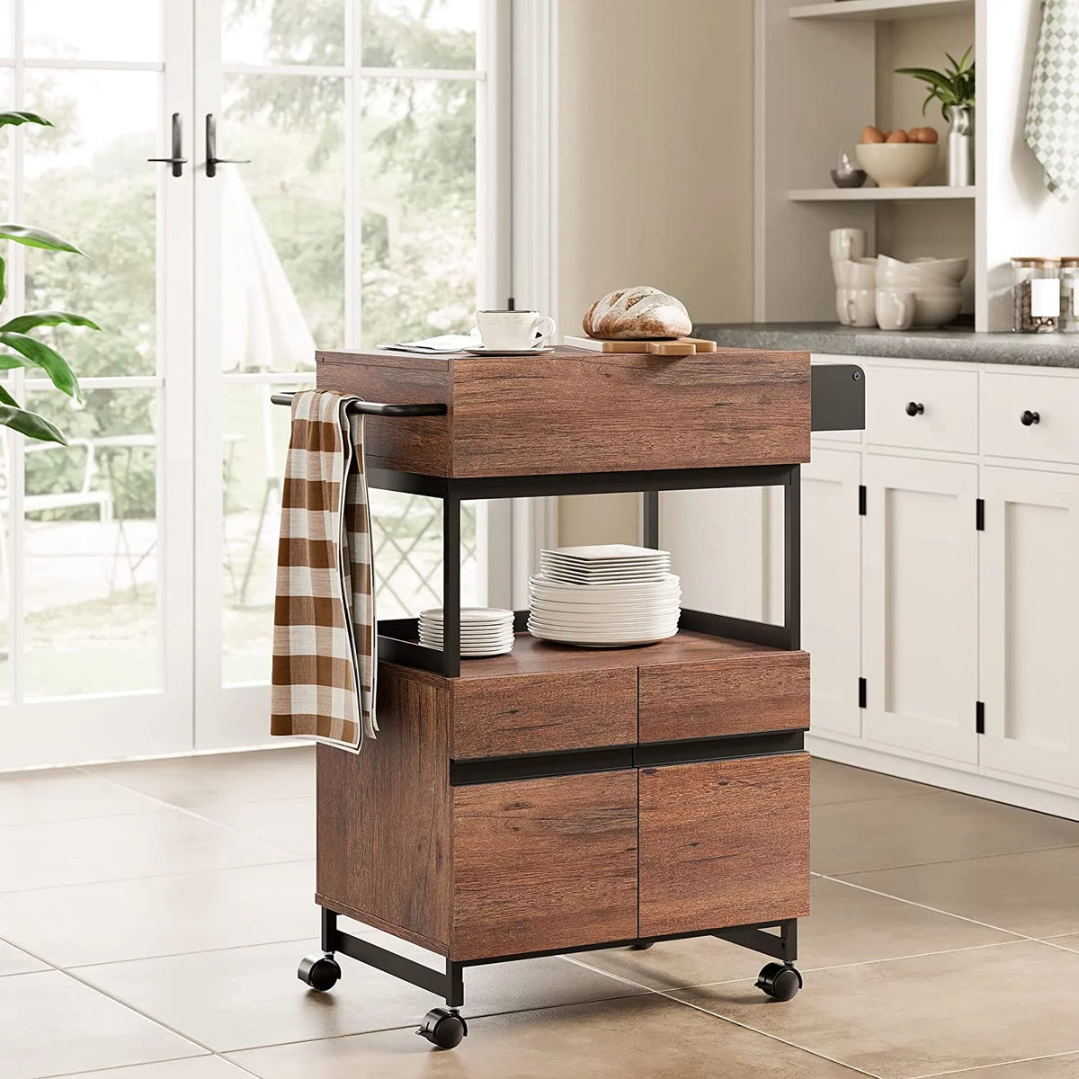 Kitchen Island with Drawer and Storage Cabinet S46954