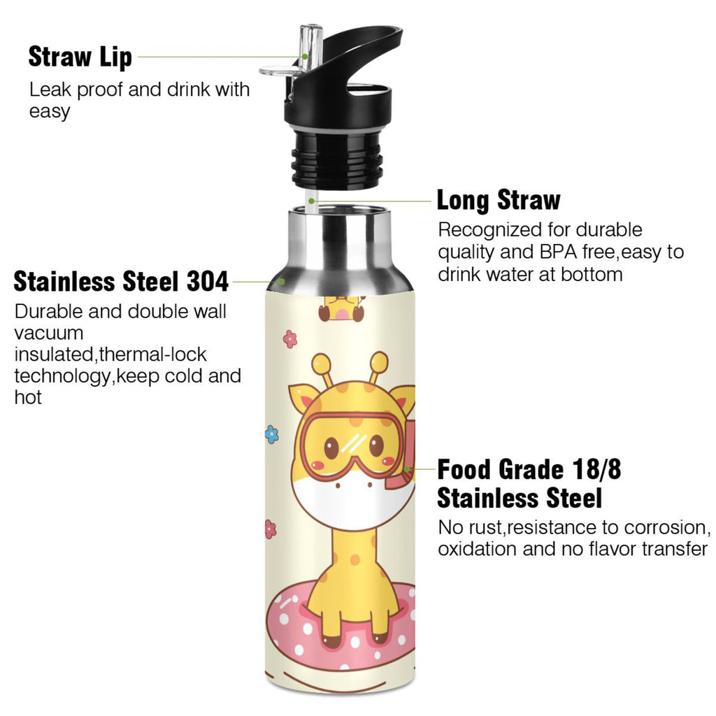 Stainless Steel Insulated Water Bottle with Straw Lid Z96804