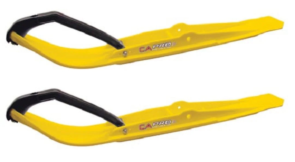 Yellow Razor Snowmobile Skis with 10" Round Bars Complete Kit S988