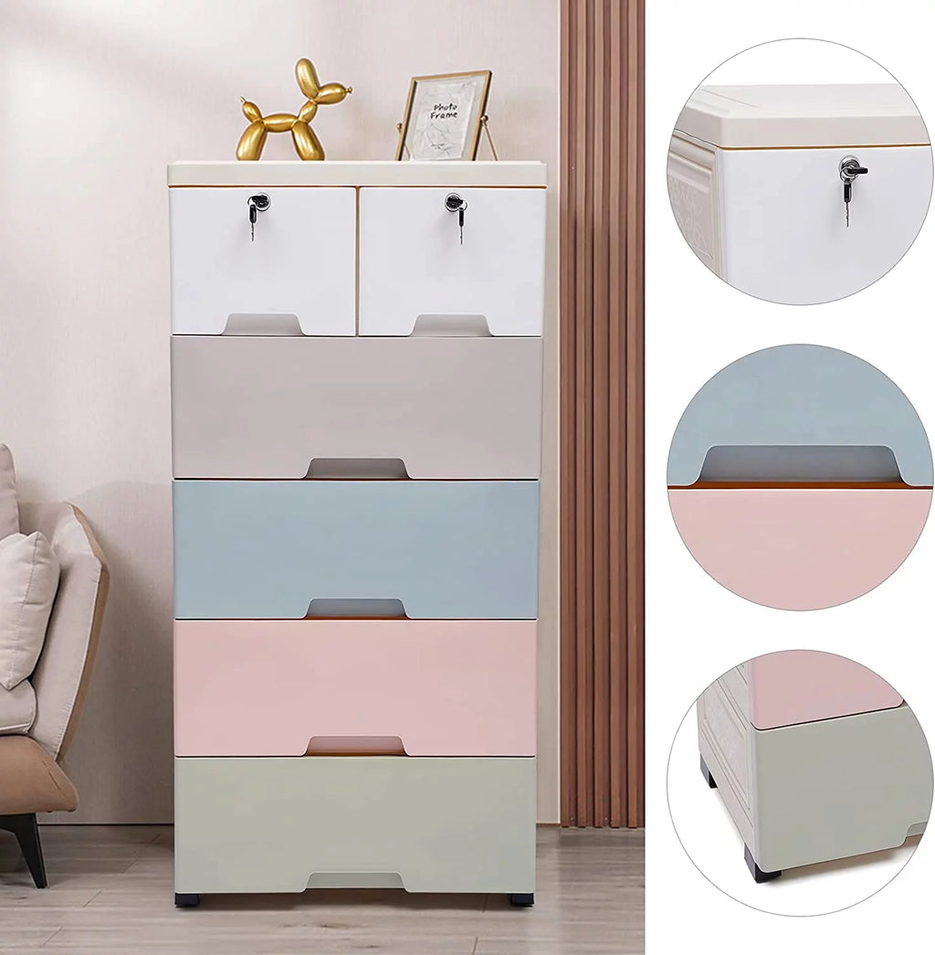 Plastic 6 Drawers Tall Dresser K83158