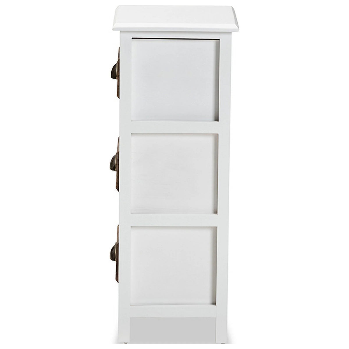 White Walnut Brown Wood 3 Drawer Storage Unit C6860