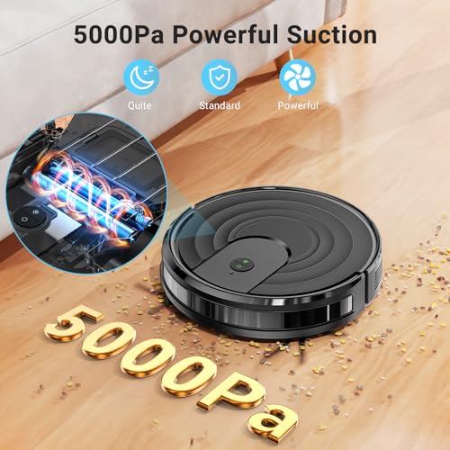 Robot Vacuum and Mop Combo 5000Pa 650mL 2 in 1 Self-Charging Robotic Vacuum N758657