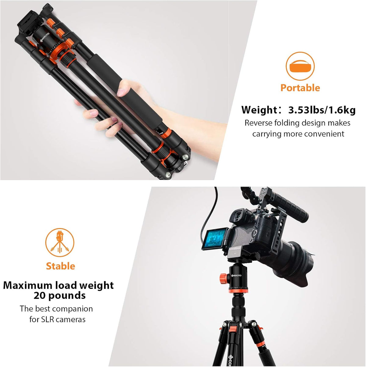 Compact Aluminum Camera Tripod with 360° Ball Head P26419