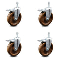 6 inch Swivel Stem Caster Set with Total Lock Brake B918